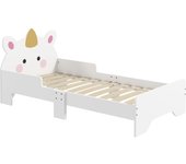 Cama para niños zonekiz mdf, tablero multicapa blanco 143x74x67 cm