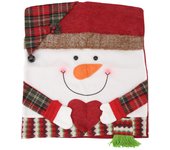 Fundas para respaldo de silla navideñas, suaves y antideslizantes, para decoración de comedores navideños (muñeco de nieve)