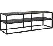 Mueble de tv negro con cristal de mármol negro 120x40x40 cm vidaxl