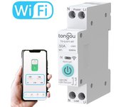 Interruptor de circuito inteligente de 50 a, control remoto inalámbrico por wi-fi para teléfono móvil, compatible con la aplicación tuya/smart life