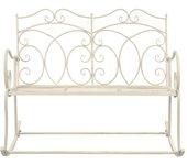 Banco de jardín | silla de jardín metal blanco envejecido 104 cm cfw31624