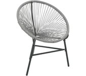 Silla redonda de cuerdas de jardín | silla de exterior | sillon jardín ratán sintético gris cfw598869