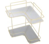 Organizador de baño de esquina de gran capacidad, estante de almacenamiento de hierro acrílico para inodoro y cocina (modelo de encimera de doble capa