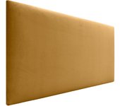 Dhome cabecero de terciopelo liso alta gama moderno cabezal tapizado cama lujo dormitorio acolchado (mostaza, 105x50cm)