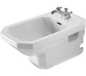 Duravit 1930 bidé de pared, con rebosadero, con banco con agujero para grifo, 0266100000, color: blanco