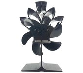 Ventilador de estufa ventilador accionado por calor bajo nivel de ruido 6 aspas black