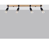 Plafón shad 4 led negro con bombilla 4000k - 89x15x14cm sollux