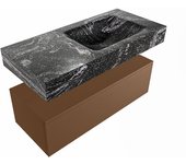 Mondiaz alan-dlux 100cm mueble de baño rust 1 cajón. con lavabo cloud derecho sin orificios color lava