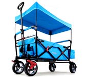 Carrito de playa plegable fuxtec city ct500 protección uv azul