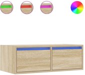 Mueble de tv con iluminación led roble sonoma 75x35,5x25 cm