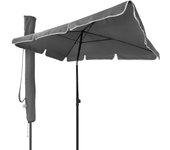 Sombrilla rectangular parasol para terraza, jardín, playa, balcón, piscina, patio, 200x125 cm, gris