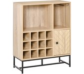 Aparador de cocina homcom madera natural 76x35x97 cm