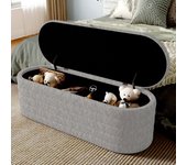 Baúl de almacenamiento de franela - 120 x 40 x 40 cm - gris