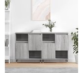 Aparador 2 piezas | aparador de comedor | armario de cocina madera contrachapada gris sonoma cfw21655