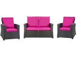 Cojines para muebles de jardín de poliratán para 4 personas, cojines para sofá de ratán 120x50 rosa, cojines para sillones de jardín 2x50x56