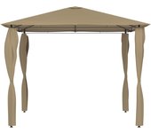 Cenador con cubiertas de postes taupé 3x3x2,6 m 160 g/m2