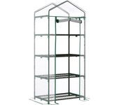 Invernadero de jardín outsunny acero, pvc transparente 70x50x160 cm 845-228v03
