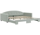 Sofá cama nido terciopelo gris claro 100x200 cm
