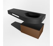 Mondiaz riva 120cm mueble bajo para con lavabo con repisa rust con 1 cajón. con lavabo dulcet derecho 1 orificio urban