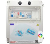 Cuadro eléctrico piscina bomba 1cv contactor| fuente alimentación 150w con wifi rgb