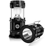 Pack de 1 luz solar de camping, plegable y recargable, ideal para pescar y disfrutar de aventuras al aire libre.
