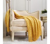 Crevent plaid decorativo lavorato a maglia per divano, poltrona, letto, morbido, caldo, accogliente e leggero, per primavera ed estate (127 x 152 cm,