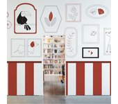 Papel pintado panorámico marcos infantiles rojo 225x250cm