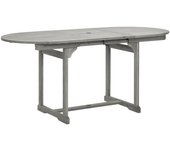 Mesa de comedor jardín madera maciza acacia (120-170)x80x75 cm