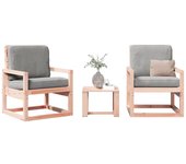 Juego de muebles de jardín 3 piezas | conjunto de jardín de ocio | set de comedor de jardín madera maciza abeto douglas cfw210875