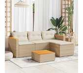 Juego de sofás de jardín con cojines beige 3 piezas | conjunto de jardín de ocio | set de comedor de jardín ratán pe cfw911675