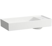 Laufen kartell lavabo bol, 1 agujero para grifo, sin rebosadero, con banco para grifo, 750x350mm, h8123324001111, color: blanco con lcc
