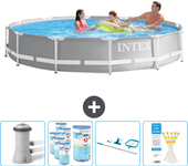 Paquete de piscina - intex - alrededor - 366x366x76 cm + accesorios cb94