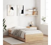 Estructura de cama y cajones de roble sonoma 90x200 cm de madera contrachapada