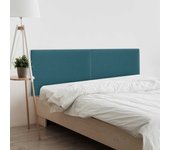 Dhome cabecero de lino liso natural dual dividido en 2 piezas cabezal tapizado cama dormitorio moderno top trending (turquesa, 210cm)