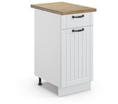 Vicco mueble bajo de cocina fame-line, blanco casa de campo, 40 cm , et roble