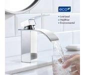 Mezclador de lavabo cascada cromado y grifo de lavabo cecipa max cuadrado de acero inoxidable