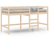 Cama alta de niños | cama individual con escalera madera maciza pino 90x200 cm cfw52300