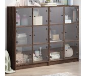 Librería con puertas de roble marrón 136x37x109 cm
