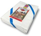 Sábana superior pespunte de borde blanco en tejido de algodón retorcido tb telerie di poirino 2piazze