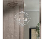 Lampadario a gabbia 6 luci ferro bianco e argento serie katerina