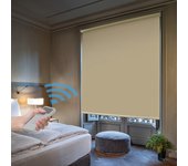 Easydeco - estor enrollable blackout con motor a batería - opaco (beige, 150_x_190_cm) | tamaño tela 146,5 x 190 cm