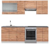 Vicco mueble de cocina fame-line, oro potencia roble/blanco, 240 cm , et antracita