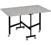 Mesa de comer plegable con ruedas para 4-6 personas, pies de acero, extensible de 52,5-120 x 80 x 73 cm