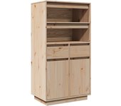 Aparador alto | aparador de comedor | armario de cocina de madera maciza de pino 60x40x116,5 cm cfw168013
