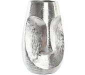 Jarron aluminio 19x19x31 cara plateado