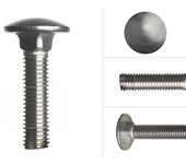 Tornillos carroceros de acero inoxidable m12 x 50 mm - 25 unidades