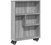 Carrito de almacenaje estrecho madera gris sonoma 48x13x68 cm