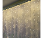 Cortina de alambre micro led, luces de hadas, 4,8 x 3m, cable transparente, 24 caídas, ip44, 31v
