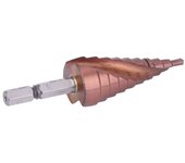 Broca escalonada multifuncional con revestimiento de cobalto y vástago hexagonal de acero de alta velocidad (4-22)