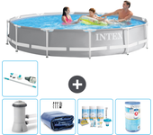Paquete de piscina - intex - alrededor - 366x366x76 cm + accesorios a2079